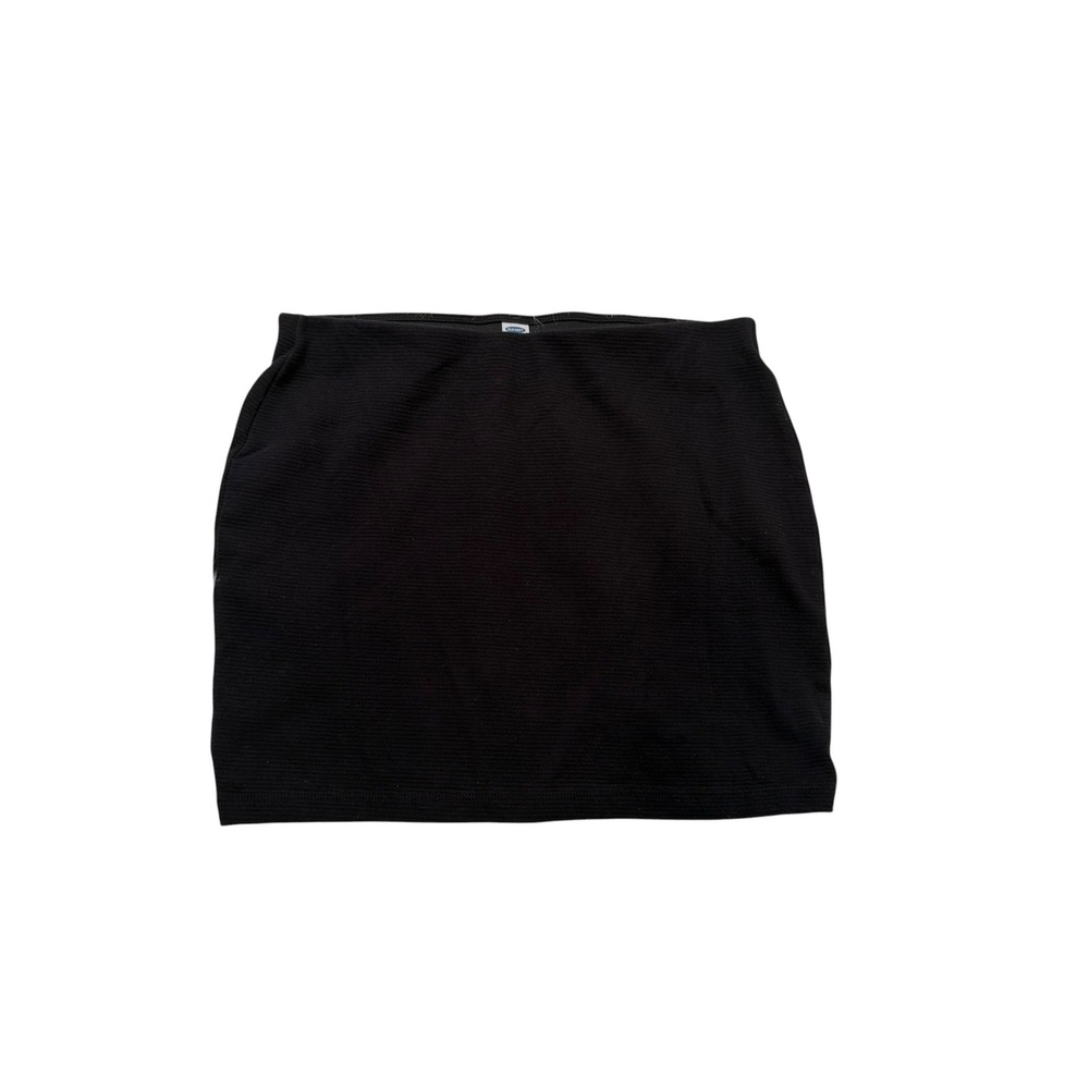 Old Navy Women's Size Medium Petite Pull On Bodycon Skirt Black Ribbed Stretch